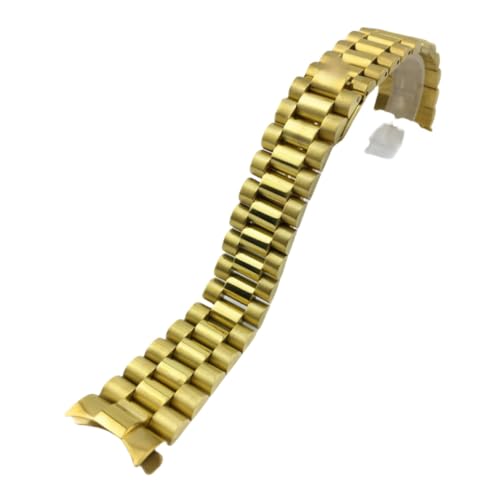 BoBoHome 3-Perlen Solid Edelstahl Uhrarmband Curved-End-Stahlkette Männer Ersatzarmband Zubehör für Rolex Datejust - Gold 20MM BoBoHome 3-Perlen Solid Edelstahl Uhrarmband Curved-End-Stahlkette Männer Ersatzarmband Zubehör für Rolex Datejust - Gold 20MM von BoBoHome