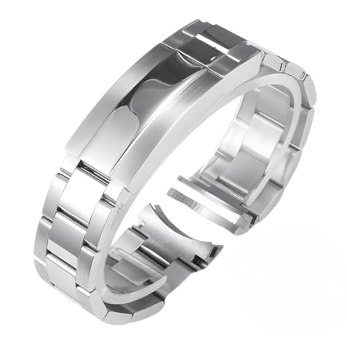 BoBoHome 316L Edelstahl Ersatz-Uhrenarmband Gebogenes Ende Metall - Herrenuhr Armband für Rolex Deepsea Sub-Poliertes Silber 20mm von BoBoHome