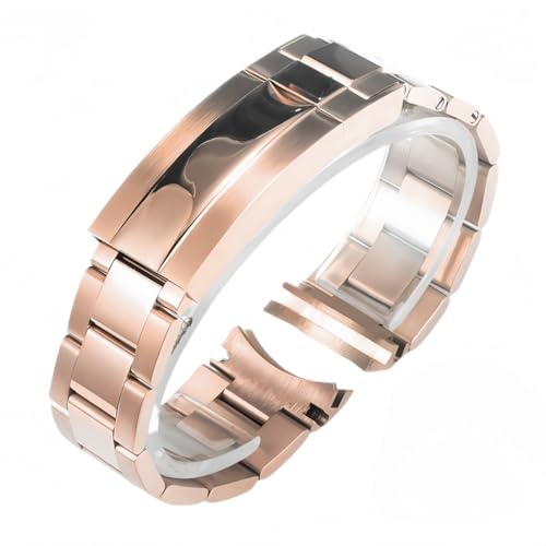 BoBoHome 316L Edelstahl Männer-Uhrarmband Gebogenes Ende Ersatz-Uhrenband für Rolex Daytona-Rose Gold 21MM von BoBoHome