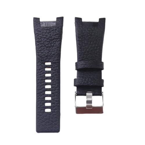 BoBoHome 32mm Ökologisches Echtes Leder-Armband Ersatzleder-Armband Uhren Reparaturaccessoires für DIESEL DZ1216 DZ1273 DZ4246-Schwarz A von BoBoHome