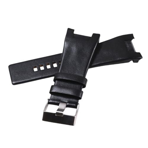 BoBoHome 32mm Ökologisches Echtes Leder-Armband Ersatzleder-Armband Uhren Reparaturaccessoires für DIESEL DZ1216 DZ1273 DZ4246-Schwarz B von BoBoHome