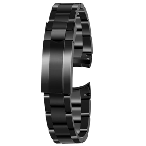 BoBoHome Metall Ersatz Uhr Band Scratch-Beständig 316L Edelstahl Faltschließe Armband Uhr für Rolex GMT Yacht Master-Schwarz 21mm von BoBoHome
