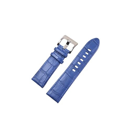 BoBoHome Premium Echtes Leder Armband Mit Gebogenem Ende Wasserdicht Schweißfest Flexibel Ersatz-Uhrenarmband für MONTBLANC-Blau 22mm von BoBoHome