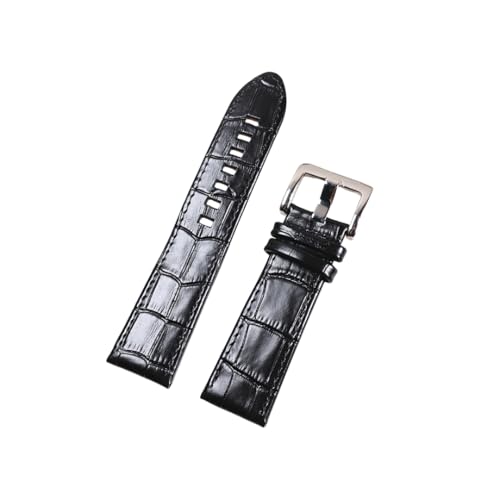 BoBoHome Premium Echtes Leder Armband Mit Gebogenem Ende Wasserdicht Schweißfest Flexibel Ersatz-Uhrenarmband für MONTBLANC-Schwarz 20mm von BoBoHome
