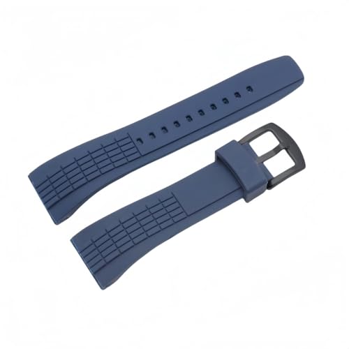 BoBoHome Sommergeeignetes Silikon Armband Uhr Anti-Schweiß Gripfreundliches Sportliches Armband für Se-i-ko VELATURA/SRH SPC007J1 SRH013-Schwarz + Silber Schnalle von BoBoHome