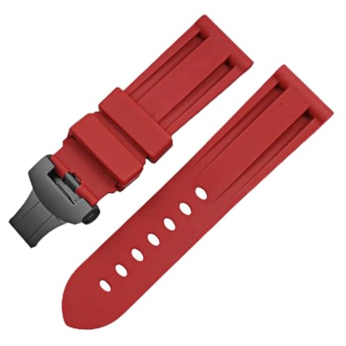 BoBoHome Wasserdichtes Silikonarmband Uhrarmband Herrenuhr Zubehör Flexibel Haltbar für PA-NE-RAI PAM441 359 437 393-Rot + Schwarz Schließe 22mm BoBoHome Wasserdichtes Silikonarmband Uhrarmband Herrenuhr Zubehör Flexibel Haltbar für PA-NE-RAI PAM441 359 437 393-Rot + Schwarz Schließe 22mm von BoBoHome