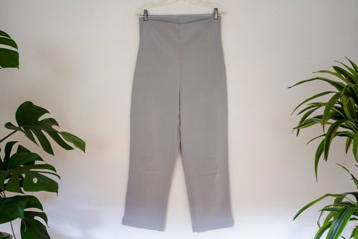 Vintage Graue Ultra High Waist Dehnbare Hose von BoBoVintage