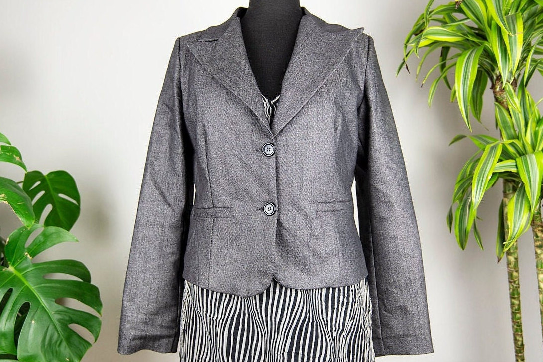 Vintage Grauer Kurzer Blazer von BoBoVintage