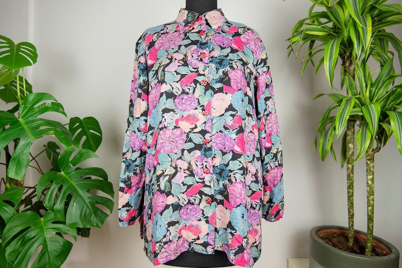 Vintage Handgemachte Blumen Bluse von BoBoVintage