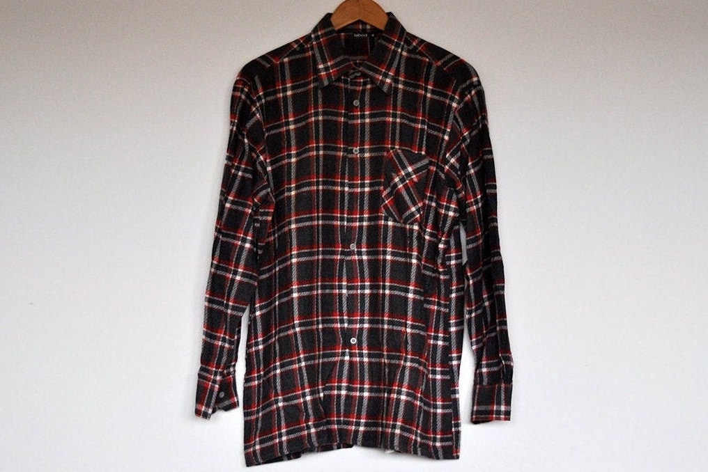 Vintage Kariertes Flanell Button Down Oxford Hemd von BoBoVintage