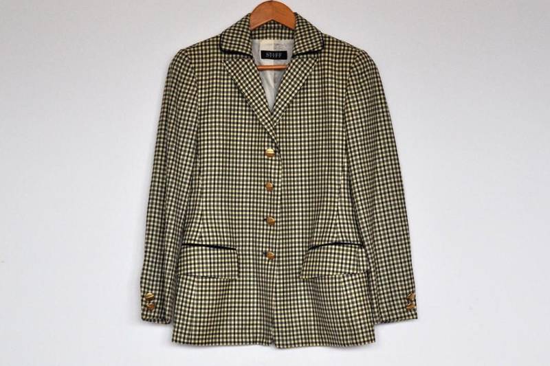 Vintage Navy Und Gelb Tartan Reiter Blazer Jacke Vintage Navy Und Gelb Tartan Reiter Blazer Jacke von BoBoVintage