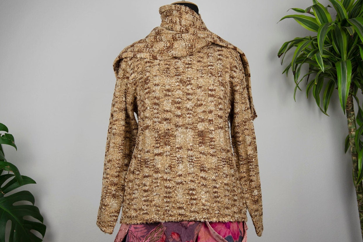 Vintage Ombre Braun Fransen Schal Kragen Pullover von BoBoVintage