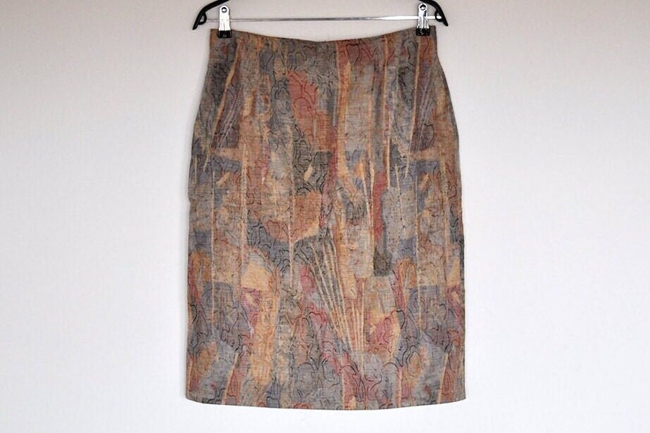 Vintage Pastell Hohe Taille Mini Bleistiftrock von BoBoVintage