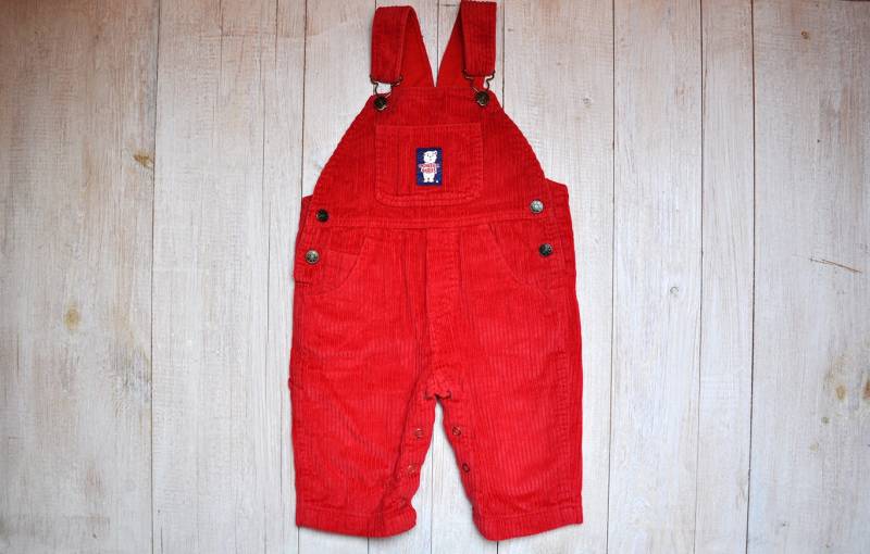 Vintage Rot Ein Stück Kleinkind Playsuit Baumwolle Onesie Latzhose Strampler Vintage Rot Ein Stück Kleinkind Playsuit Baumwolle Onesie Latzhose Strampler von BoBoVintage