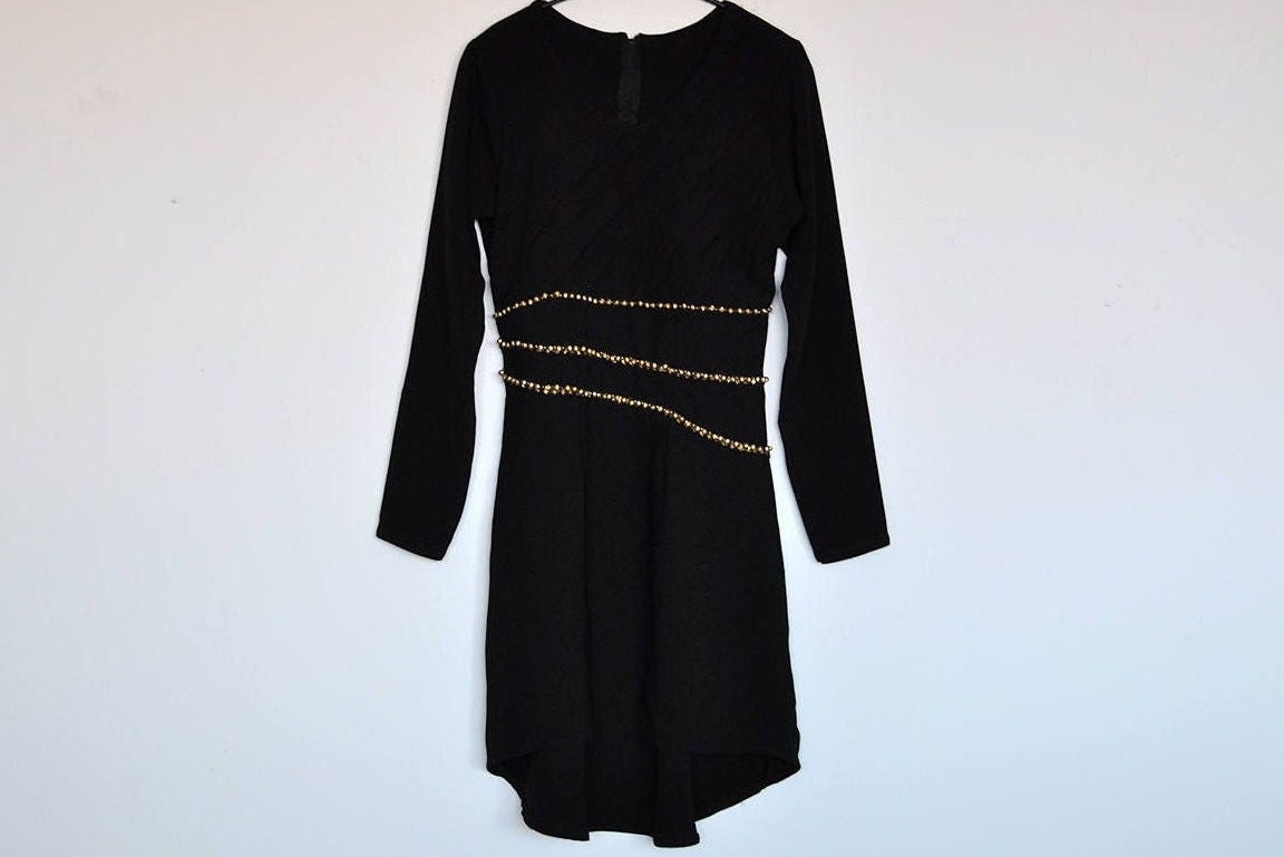 Vintage Schwarzes Langarm Abendkleid von BoBoVintage