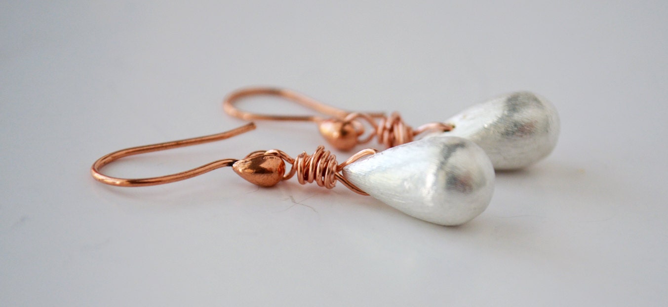 Boho Ohrringe Gebürstetem Aluminium Silber Teardrop Baumeln Kupfer Damen Draht Umwickelt Kupfernen Schmuck Boho Ohrringe Gebürstetem Aluminium Silber Teardrop Baumeln Kupfer Damen Draht Umwickelt Kupfernen Schmuck von BoCadeJewelry