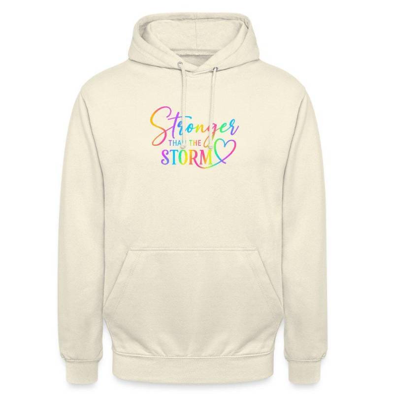 Stronger Than The Storm Damen Hoodie - Regenbogen Statement-Kapuzenpullover Für Mut, Heilung & Selbstliebe von BoJaLiStore