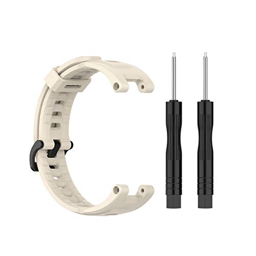 Armband für Huami Amazfit T-Rex/T-Rex Pro,Watchband Silikon Ersatzband Armband Verstellbares Silikonband Strap,Uhrenarmband Armbänder Wrist Strap für Huami Amazfit T-Rex pro/T-Rex A1918 (off white) von BoLuo