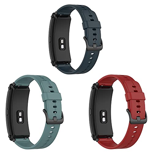 BoLuo 16mm Armband für Huawei TalkBand B6,3 Pack Silikon Ersatzband Watch Armband Verstellbares Silikonband Strap,Uhrenarmband Armbänder Bracelet für Huawei TalkBand B6/ B3 Accessories (Farbe 1) von BoLuo