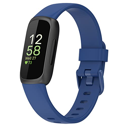 BoLuo Uhrenarmbänder Kompatibel mitFitbit Inspire 3 Strap, Silikon Ersatzband Watch Uhrenarmband Armband WristStrap Silikonband Armbänder Bracelet für Fitbit Inspire 3 Accessories (large, blau 1) von BoLuo