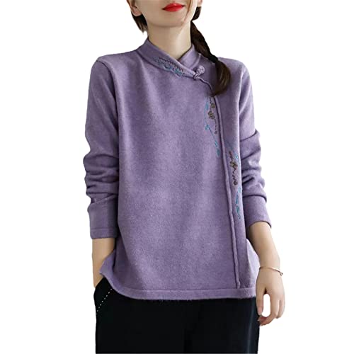 BoShiNuo Frauen Vintage Sommer China Traditionelle Kleidung Hanfu Tops Chinesischen Stil Kurzarm Tang-Anzug Bequem-H-804-XS von BoShiNuo