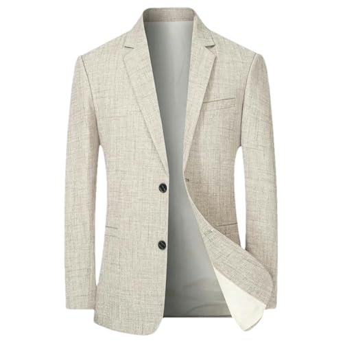 BoShiNuo Männer Anzug Blazer Jacken Business Casual Anzug Designer Mäntel Frühling Herbst Formelle Kleidung Männer Slim Fit Blazer Jacken Khaki L von BoShiNuo