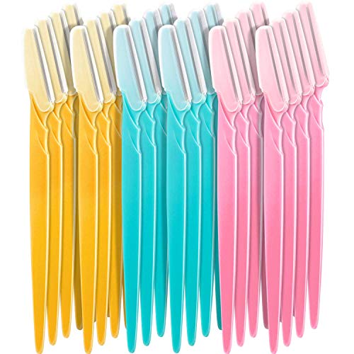 Boao 24 Stück Augenbrauenrasierer Gesichtsrasierer Shaper Trimmer mit Präzisionsabdeckung, Modern, Kunststoff, Damen, Frauen, Damen, In verschiedenen Farben erhältlich von Boao