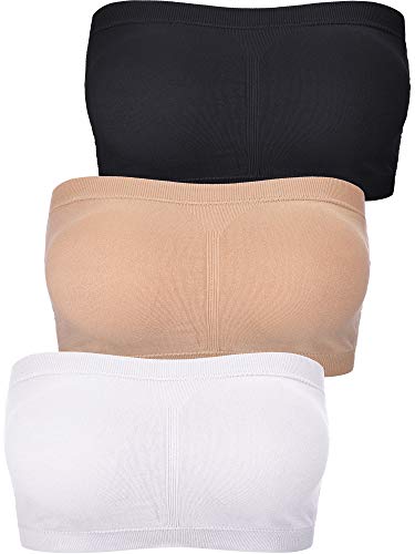 Boao Damen Bandeau BH Gepolsterter Trägerloser Brarette BH Nahtloser Bandeau Tube Top BH (L) von Boao