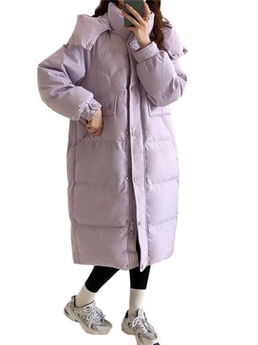 Boapond Damen Mäntel Damen Wintermantel Damen Warmer Lang Jacke Elegant Outdoor Steppmantel Lang mit Kapuze Baumwolljacke Winterparka Mantel von Boapond