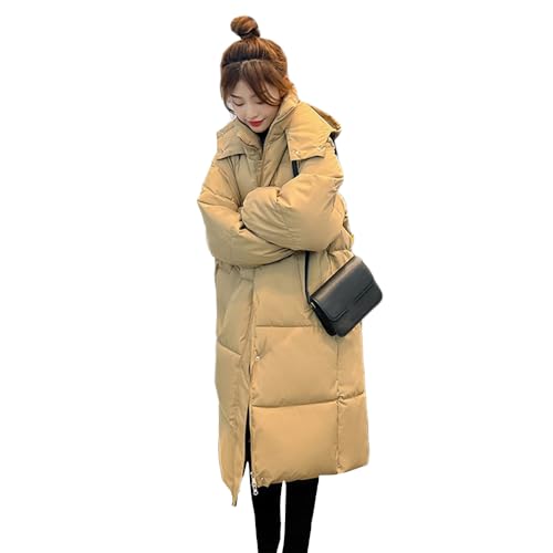 Boapond Damen Wintermantel Khaki XL Langarm Knie-Länge [NA] Quilted Locker Pull-on nicht wasserfest von Boapond
