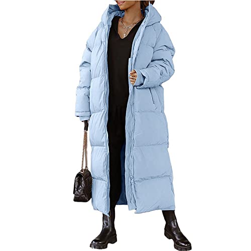 Boapond Damen Wintermantel Damen Warmer Winter Steppmantel mit Kapuze Winterdicke Winterjacke Langarm Damen Mantel Windjacke Freizeitmantel von Boapond