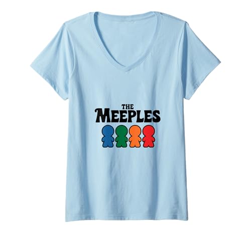 Damen The Meeples Boardgame Boardgamer Fan T-Shirt mit V-Ausschnitt Damen The Meeples Boardgame Boardgamer Fan T-Shirt mit V-Ausschnitt von Boardgame Boardgamer Boardgaming Spaß Familie