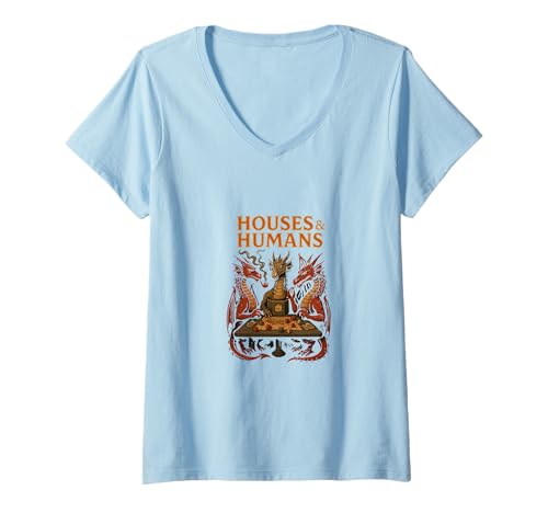 Damen Houses and Humans Lustiges Parodie-RPG-Gamer-Gaming T-Shirt mit V-Ausschnitt Damen Houses and Humans Lustiges Parodie-RPG-Gamer-Gaming T-Shirt mit V-Ausschnitt von Boardgame RPG Video Games Funny Game Night