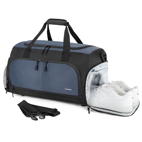 Boarding Blue Gym Reisetasche für Damen und Herren, 50,8 cm, leichte Reisetasche mit Nassfach, Schuhfach, inklusive wasserabweisender Tasche, Marineblau, Turnbeutel, die strapazierfähige Boarding Blue Gym Reisetasche für Damen und Herren, 50,8 cm, leichte Reisetasche mit Nassfach, Schuhfach, inklusive wasserabweisender Tasche, Marineblau, Turnbeutel, die strapazierfähige von Boardingblue