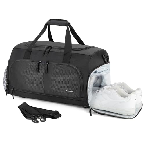 Boarding Blue Gym Reisetasche für Damen und Herren, 50,8 cm, leichte Reisetasche mit Nassfach, Schuhfach, inklusive wasserabweisender Tasche, Schwarz, Turnbeutel, die strapazierfähige Boarding Blue Gym Reisetasche für Damen und Herren, 50,8 cm, leichte Reisetasche mit Nassfach, Schuhfach, inklusive wasserabweisender Tasche, Schwarz, Turnbeutel, die strapazierfähige von Boardingblue