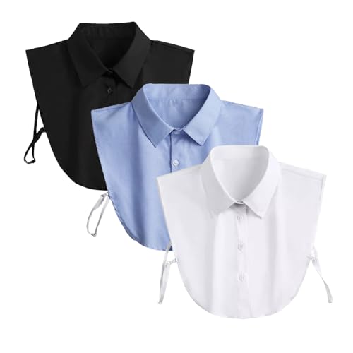 3 Pcs Detachable Fake Collar for Men and Women Adjustable Shirt Collar Comfortable Fashionable Soft Fabric Perfect von Boarle