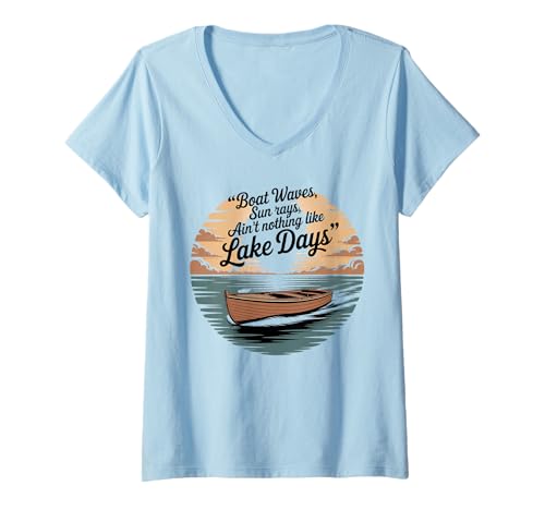 Damen Boot Stuff Boot Must Haves Motor Boater Bootfahren T-Shirt mit V-Ausschnitt Damen Boot Stuff Boot Must Haves Motor Boater Bootfahren T-Shirt mit V-Ausschnitt von Boating Must Haves Boating Accessories For Men