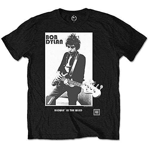 AWDIP Herren Bob Dylan Blowing in The Wind T-Shirt, Schwarz, M von AWDIP