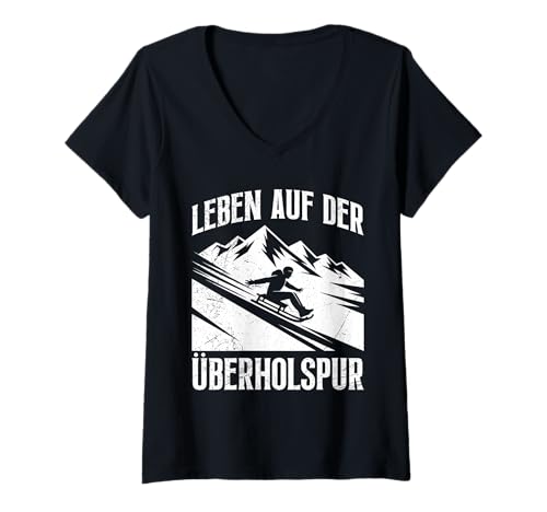 Damen Bob Fahrer Leben AUF DER ÜBERHOLSPUR LUSTIG Schlitten T-Shirt mit V-Ausschnitt Damen Bob Fahrer Leben AUF DER ÜBERHOLSPUR LUSTIG Schlitten T-Shirt mit V-Ausschnitt von Bob Fahrer Shirt Schlitten Training Rodel Piste