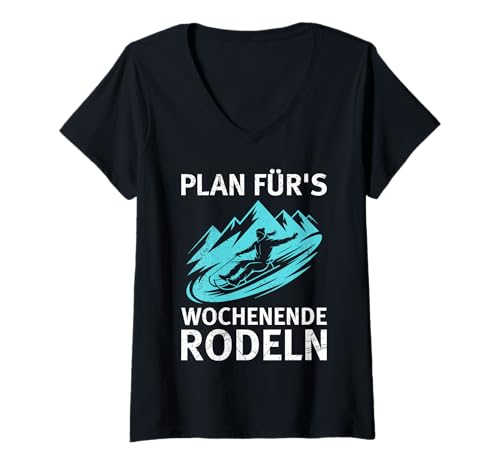 Damen Schlitten PLAN FÜR'S Wochenende RODELN LUSTIG Bob Fahrer T-Shirt mit V-Ausschnitt Damen Schlitten PLAN FÜR'S Wochenende RODELN LUSTIG Bob Fahrer T-Shirt mit V-Ausschnitt von Bob Fahrer Shirt Schlitten Training Rodel Piste