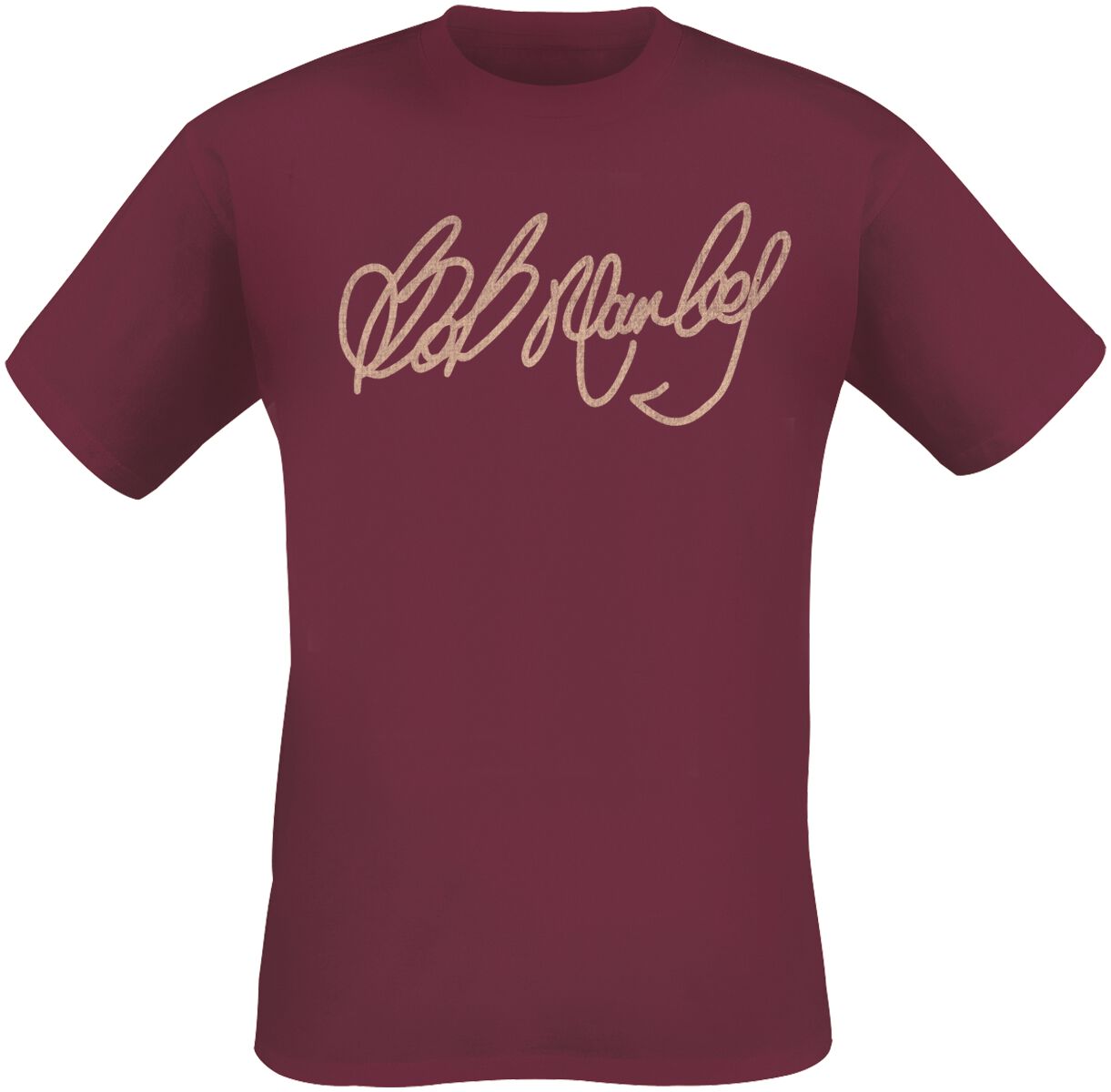 Bob Marley T-Shirt - Marley Signature - S bis 3XL - für Männer - Größe L - burgund  - Lizenziertes Merchandise! von Bob Marley