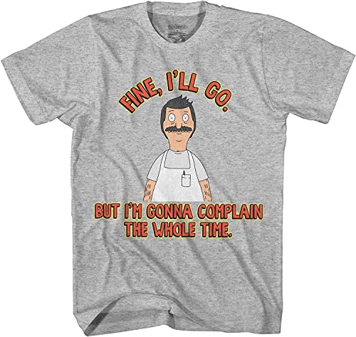 Bob's Burgers Bob Complain The Whole Time T-Shirt, grau meliert, X-Groß von Bob's Burgers