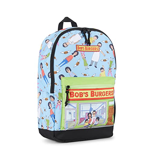 Bob's Burgers Herren-Rucksack – Bob's Burgers Bob, Tina & Louise Belcher Büchertasche – Rucksack für den Alltag (hellblau), Hell, blau von Bob's Burgers