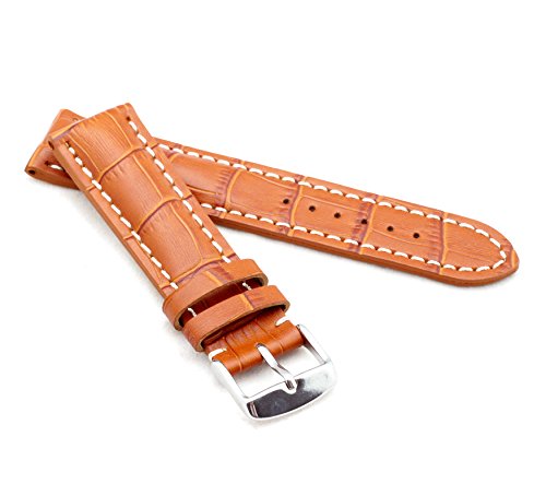 Bob Herren Uhrenarmband Alligator Style Modell Chrono 24 mm Hellbraun von Bob