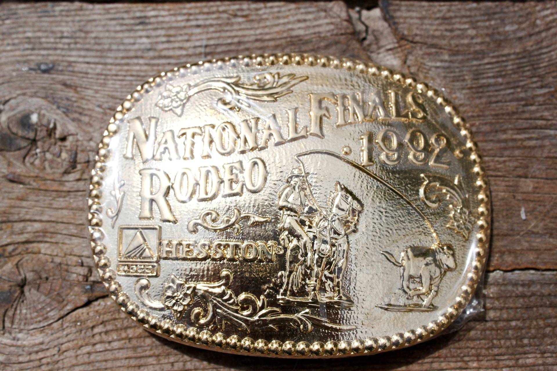 Agco/Hesston 1992 Nfr Gold Gürtelschnalle Never Worn von BobYBuckles