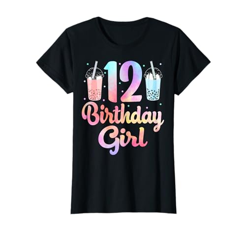 Bubble Boba Tea Party 12 Years Old 12th Birthday Girl T-Shirt von Boba Tea 12th Birthday Gifts Co.