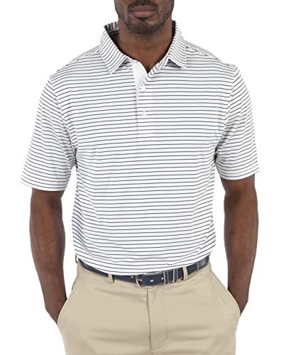 Bobby Jones Golf Apparel Golf-Poloshirt für Herren, Jersey, Zypressen-Streifen, kurzärmelig, Weiß, XX-Large von Bobby Jones