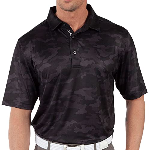 Bobby Jones Golf Apparel – Performance RTJ Special Operations Kurzarm-Golf-Poloshirt für Herren, Schwarz, Mittel von Bobby Jones