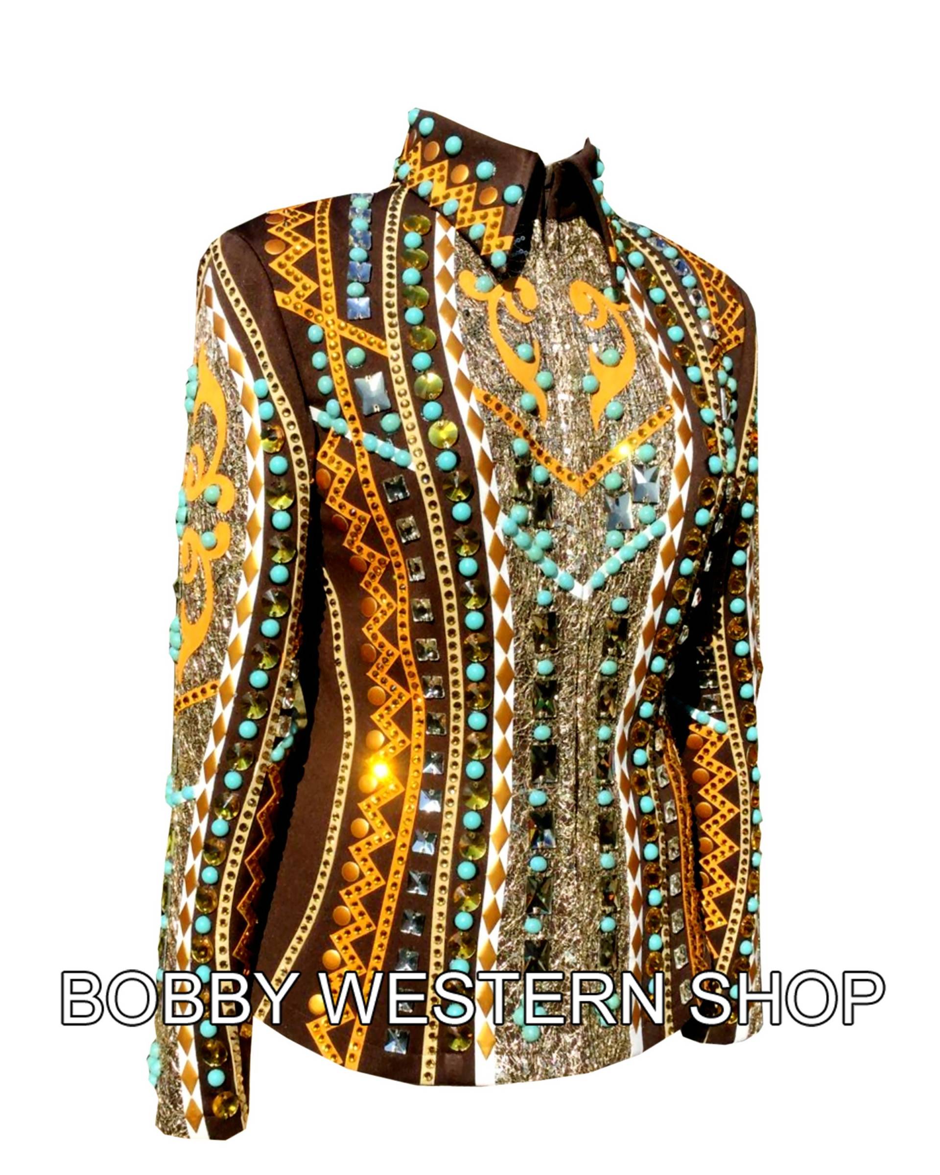 Heißer Verkauf 2022 Bronze Und Gold Mit Brauner Basis Zeigen Jacke Rodeo Königin Kleid Reiten Showmanship Sportsmanship Horsemanship Pleasure von BobbyWesternShop