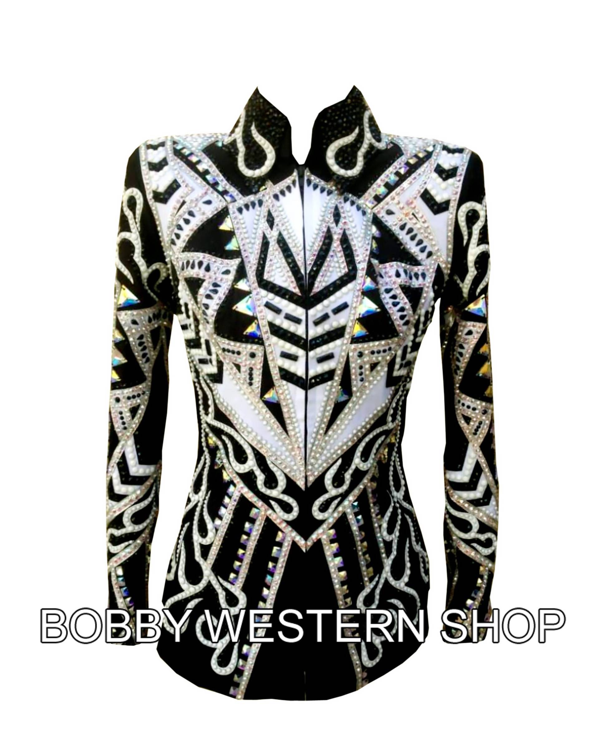 Hot Verkaufen Weiß Mit Schwarz Und Basis Show Jacke Tragen Kleid Rodeo Königin Reiten Showmanship Sportsmanship Horsemanship von BobbyWesternShop